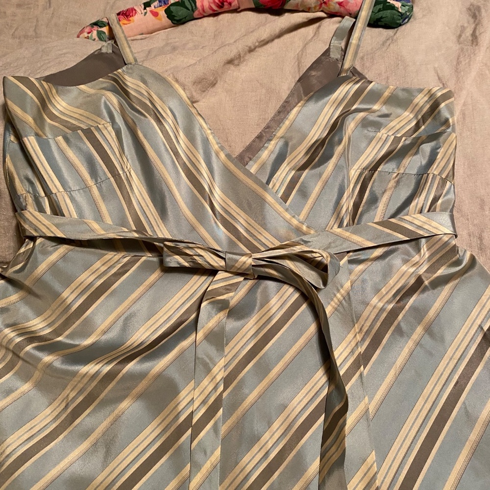 Banana Republic striped silk taffeta sundress in blues - Picture 2 of 6
